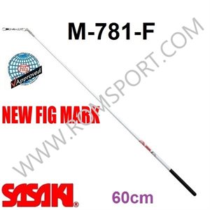 Sasaki White Glass Stick with Black Rubber Grip (60 cm) M-781-F