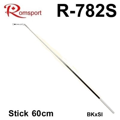 Romsports Black x Silver Stick with White Grip (60 cm) R-782S